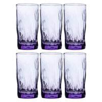 Bộ 6 ly cao thủy tinh Deli Pattern Purple 580ml - JS5179-3P