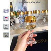 Bộ 6 ly rượu pha lê mạ vàng 24k Tiệp Khắc 150 ml