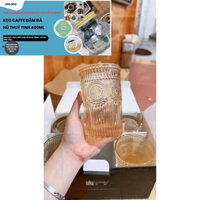 BỘ 6 Ly thủy tinh/ 6 Cốc thủy tinh hình quả dứa đựng nước ép, detox, thực phẩm