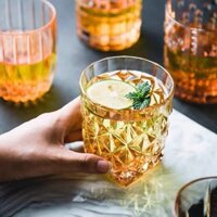 Bộ 6 ly thủy tinh chịu nhiệt uống nước vân sao đáy vát cam ( 1 Cái )