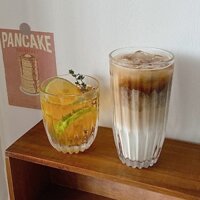 Bộ 6 Ly Thủy Tinh Kẻ Sọc Chịu Nhiệt Cao Cấp 250/400ml, Ly Thủy Tinh Sinh Tố Cafe