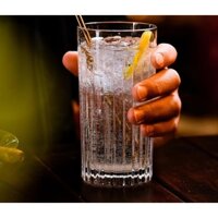 Bộ 6 Ly Thủy Tinh Kẻ Sọc Sọc Hai Chiều Chịu Nhiệt 400ml, Ly Thủy Tinh Sinh Tố Cafe