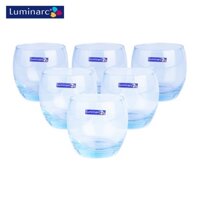 ✑Bộ 6 Ly Thuỷ Tinh LUMINARC 320ml Xanh Dương - Uống Nước Trong Suốt Cao Cấp