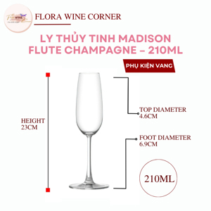 Bộ 6 ly thủy tinh Madison Flute Champagne Ocean 1015F07 – 210ml