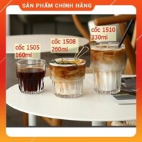 Bộ 6 ly thủy tinh sọc 2 tầng, cốc thủy tinh chịu nhiệt dùng uống trà, cafe, sinh tố