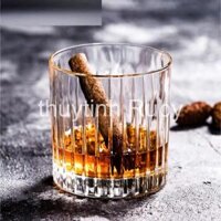 Bộ 6 ly thủy tinh uống nước sang trọng 340ml, cốc uống cà phê sinh tố họa tiết Khía