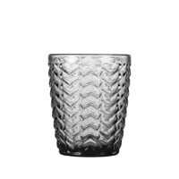 Bộ 6 Ly Uống Nước Thuỷ Tinh Thấp Vân Sóng Xám 300ml