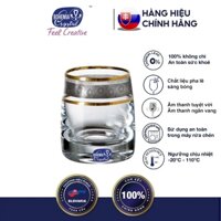 Bộ 6 ly uống rượu mạnh pha lê 060 ml mạ vàng platin 24k Tiệp Khắc