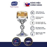 Bộ 6 ly uống rượu mạnh pha lê 050 ml mạ vàng 24k Tiệp Khắc