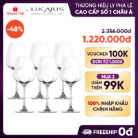 Bộ 6 Ly Uống Rượu Vang Đỏ, Rượu Vang Trắng Pha Lê Cao Cấp Lucaris Universal 420ml Nhập Khẩu Chính Hãng - Desire S10US15