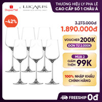 Bộ 6 Ly Uống Rượu Vang Trắng Pha Lê Cao Cấp Lucaris Chardonnay 425ml Nhập Khẩu Chính Hãng Không Chì - Hongkong S04CD15