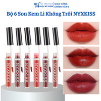 Bộ 6 Màu Son Kem Lì Kháng Nước Lâu Trôi Lên Môi Chuẩn Màu NYXKISS