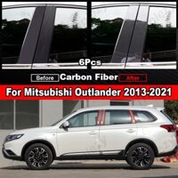 Bộ 6 Miếng Dán Màu Đen Bóng Dùng Để Trang Trí Cửa Sổ Xe Hơi Mitsubishi Outlander 2006-2021