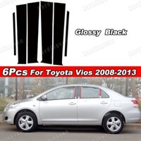 Bộ 6 Miếng Dán Màu Đen Bóng Trang Trí Cửa Sổ Xe Hơi toyota vios 2008 2009 2010 2011 2012 2013 gen 2th g2