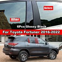 Bộ 6 Miếng Dán Trang Trí Cửa Sổ Xe Hơi Toyota Fortuner 2016-2022 Bằng PC Họa Tiết Sợi Carbon