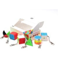 Bộ 6 Móc Khóa Khối Rubik Mini 2x2 3x3 Kèm Hộp Quà