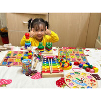 BỘ 6 MÓN Đồ Chơi Gỗ Phát Triển Trí Tuệ Cho Bé.💯💯💯