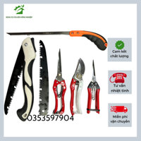 Bộ 6 Món Dụng Cụ Cưa Kéo Chăm Sóc Cắt Tỉa Cây Cảnh Bonsai (Cưa Gấp,Lưỡi,Kéo Tỉa Đỏ,Cưa Lách Cam,Kéo Cắt 1 Ct,Kéo Tỉa 24p