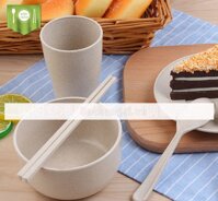 Bộ 6 món ly chen muỗng nĩa dĩa đũa lúa mạch