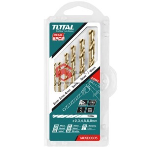 Bộ 6 mũi khoan kim loại thép HSS Total TACSD0605
