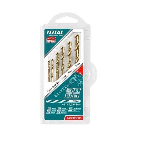 Bộ 6 mũi khoan kim loại thép HSS Total TACSD0605