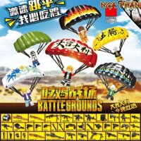 Bộ 6 Nhân Vật Game PUBG Nhảy Dù Siêu Cấp Kèm Dù Siêu Đẹp Đồ Chơi Ghép Hình Lắp Ghép Gạch Khối Block Brick MOC DIY
