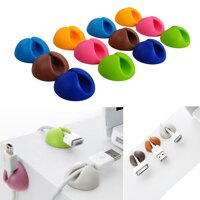 Bộ 6 núm (1 rãnh) kẹp giữ cố định dây điện, dây sạc, chuột, phím dán tường, để bàn