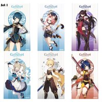 Bộ 6 Poster game Genshin Impact bóc dán - A3,A4,A5 - Set 1,Khổ A4 không cán