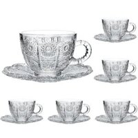 Bộ 6 tách chén pha lê mài Bohemia 150ml Sunshine Embossed