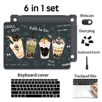 Bộ 6 Trong 1  Ốp Lưng in Hình Cứng Tương Thích Cho Macbook Pro M1 M2 M3 M4 Air 13 15 inch A3113 A2681 A3114 A2941 A2337 A2179 Pro13 14 16inch A3112 A3401 A2338 A2991 A2992 A2918