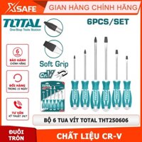 Bộ 6 tua vít TOTAL THT250606 tay cầm nhỏ dọn, đuôi tròn Bộ tuốc nơ vít thép chất liệu CR-V chịu nhiệt, chống ăn mòn