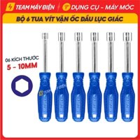 Bộ 6 tua vít vặn ốc đầu lục giác WADFOW WSS24T6 chất liệu thép, tô vít kích thước 5mm - 10mm, Tua vít đầu lục giác