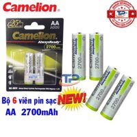 Bộ 6 Viên Pin Sạc AA (2A) Camelion LockBox Rechargeable Accu / AlwaysReady 2700mAh - 1.2V