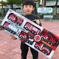 Bộ 6 Xe Cứu Hộ Thành Phố LOẠI LỚN 30x80cm Cho Bé, Xe Cứu Hoả, Xe Quân Sự, Xe Cảnh Sát, Xe Công Trình, Xe Cẩu, Máy Bay