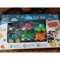 Bộ 6 xe ôtô bánh đà kèm xếp hình Puzzle Car Set quà tặng của Bobby