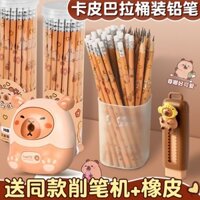 Bộ 60 chiếc bút chì capybara HB có đầu tẩy cho học sinh đồ dùng học tập lớp một mẫu giáo tiểu học văn phòng phẩm