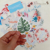 Bộ 63 sticker die cut hình cắt viền dùng trang trí sổ tay, scrapbook, album, thiệp, khung hình Wild&Free