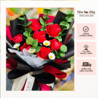 Bó 7 Bông Hồng Xoắn Giấy Mỹ Thuật ( Lá Nhựa ) Đẹp Sang Chảnh Được Chọn Màu Giá Sỉ Rẻ Tặng Sinh Nhật, Tỏ Tình, Ngày Lễ