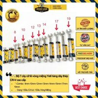Bộ 7 cây cờ lê vòng miệng (8,10,12,13,14,17,19) vặn bulong, đai ốc Yeti hàng dày thép CR-V cao cấp