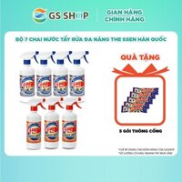 Bộ 7 chai nước tẩy rửa đa năng THE SSEN Hàn Quốc | TẶNG: 5 gói thông cống