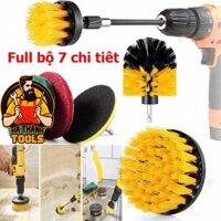 Bộ 7 Đầu Bàn Chải Gắn Máy Khoan - Dụng Cụ Vệ Sinh Nhà Cửa Nội Thất Đa Năng