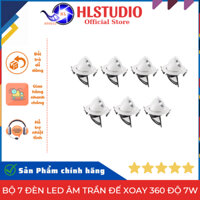 Bộ 7 Đèn Led Âm Trần Đế Xoay 360 Độ 7W, Đèn Soi Tranh, Đèn Trang Trí Shop HL Studio