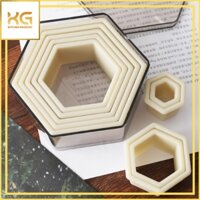 Bộ 7 khuôn nhựa cắt bột làm bánh hình lục giác hình trái tim