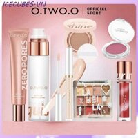 Bộ 7 miếng phấn mắt O.TW OO + phấn má hồng + kem nền dạng lỏng + kem che khuyết điểm + son môi + đệm khí + xịt trang điểm dưỡng ẩm kiểm soát chống thấm nước lâu trôi dụng cụ trang điểm mặt ICECUBES