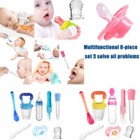 Bộ 8 Bộ Bé / Núm Vú Giả / Kẹp Booger / Bình Dán Cơm / Túi Rau Quả / Thìa Cảm Biến Nhiệt Độ / Thìa Di Động / Bộ Ăn Thuốc