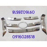 Bộ 8 chi tiết Ốp mặt Ca lăng Fortuner 2017 2018 2019 2020 mạ Crom nổi bật mat calang