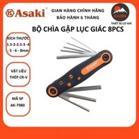 Bộ 8 chìa lục giác gập Asaki AK-7980