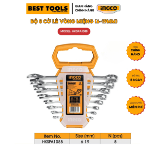 Bộ 8 cờ lê vòng miệng Ingco HKSPA1088