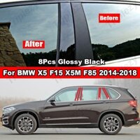 Bộ 8 Miếng Dán Trang Trí Cửa Sổ Xe Hơi BMW X5 F15 X5M F85 2014-2018 Chất Liệu PC Phối Sợi Carbon