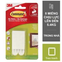 Bộ 8 Miếng dán treo tranh Command 3M tải trọng 5.4kg dễ sử dụng, độ bền cao, bám cực chắc, tháo cực dễ 17206 - 1 vỉ 8 miếng